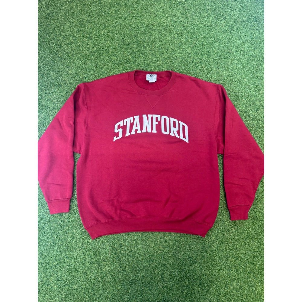 Stanford University‎ Sweatshirt Red Made in USA Large Wideworld Sportswear